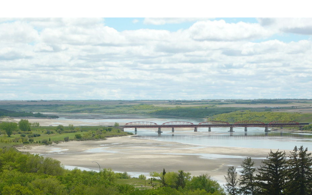 View of Sask River Bridge Near Outlook