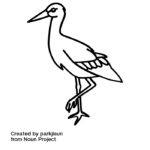 A Stork Icon in Black Color on a Transparent Background